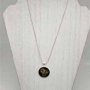 Necklace Silver w/ Yellow Flowers